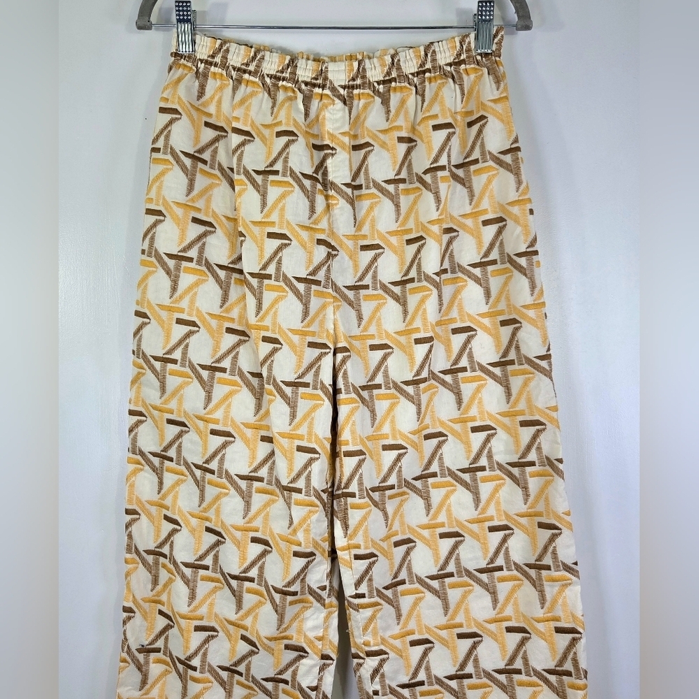 TORY BURCH BASKETWEAVE EMBROIDERED ANKLE PANTS. - Picture 3 of 6